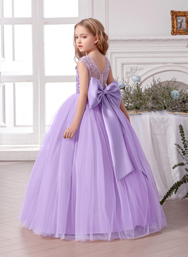 Take Two Girls Purple Embellished Sleeveless Maxi Dress - Image 5